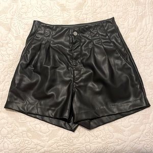 Black Leather Shorts